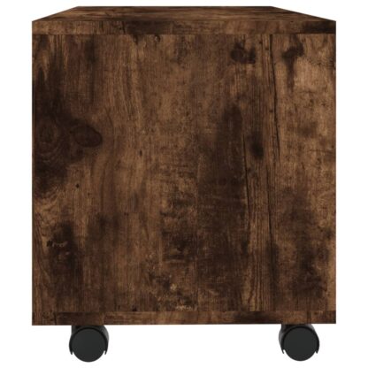 TV-Schrank mit Rollen Räuchereiche 90x35x35 cm Holzwerkstoff - Image 5