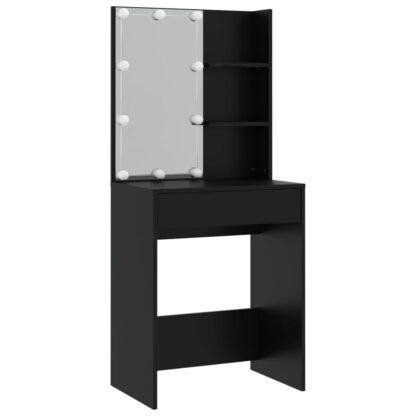 Schminktisch-Set mit LED Schwarz Holzwerkstoff - Image 7
