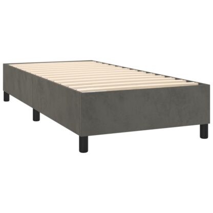 Boxspringbett mit Matratze Dunkelgrau 90x200 cm Samt - Image 4