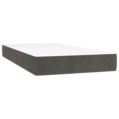Boxspringbett mit Matratze Dunkelgrau 90x200 cm Samt - Image 5