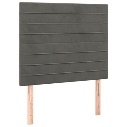 Boxspringbett mit Matratze Dunkelgrau 90x200 cm Samt - Image 6
