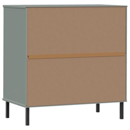 Sideboard OSLO mit 3 Schubladen Grau 77x40x79,5 cm Massivholz - Image 7