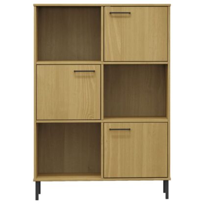 Bücherregal OSLO Metallbeine Braun 90x35x128,5 cm Massivholz - Image 4