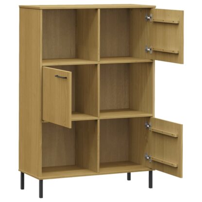 Bücherregal OSLO Metallbeine Braun 90x35x128,5 cm Massivholz - Image 5