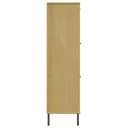 Bücherregal OSLO Metallbeine Braun 90x35x128,5 cm Massivholz - Image 6