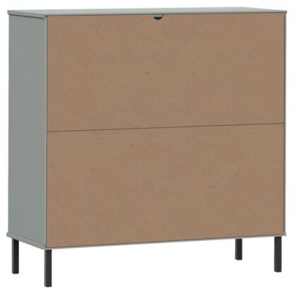 Bücherregal OSLO mit Metallbeinen Grau 90x35x90,5 cm Massivholz - Image 7
