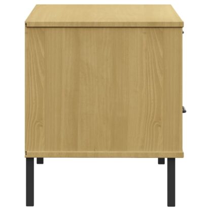 TV-Schrank OSLO mit Metallbeinen Braun Massivholz Kiefer - Image 6