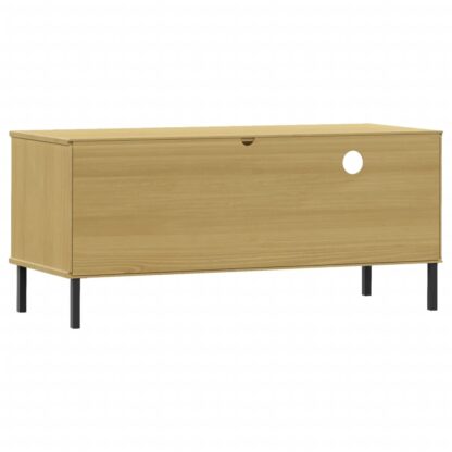 TV-Schrank OSLO mit Metallbeinen Braun Massivholz Kiefer - Image 7