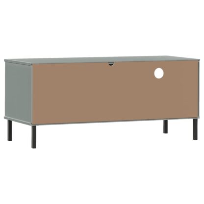 TV-Schrank OSLO mit Metallbeinen Grau Massivholz Kiefer - Image 7