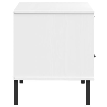TV-Schrank OSLO mit Metallbeinen Weiß Massivholz Kiefer - Image 6