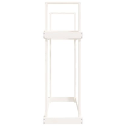 Kaminholzregal Weiß 110x35x108,5 cm Massivholz Kiefer - Image 6