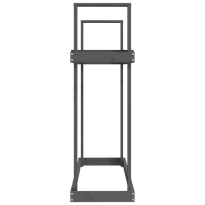 Kaminholzregal Grau 110x35x108,5 cm Massivholz Kiefer - Image 6