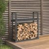 Kaminholzregal Grau 110x35x108,5 cm Massivholz Kiefer