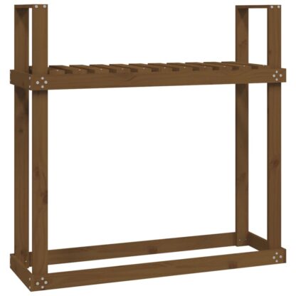 Kaminholzregal Honigbraun 110x35x108,5 cm Massivholz Kiefer - Image 2