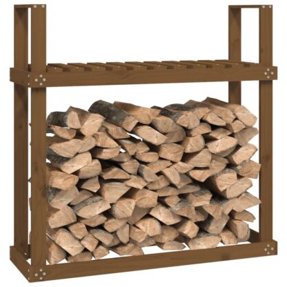 Kaminholzregal Honigbraun 110x35x108,5 cm Massivholz Kiefer - Image 4