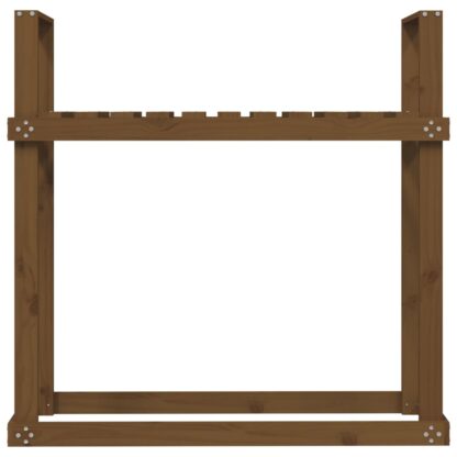 Kaminholzregal Honigbraun 110x35x108,5 cm Massivholz Kiefer - Image 5