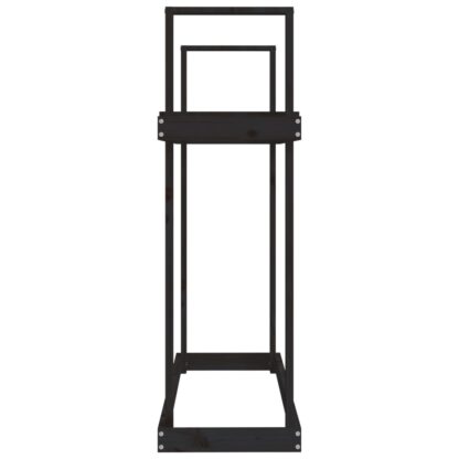 Kaminholzregal Schwarz 110x35x108,5 cm Massivholz Kiefer - Image 6