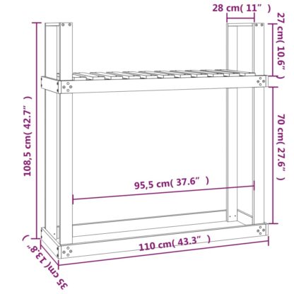 Kaminholzregal 110x35x108,5 cm Massivholz Douglasie - Image 8