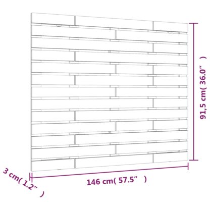 Wand-Kopfteil Grau 146x3x91,5 cm Massivholz Kiefer - Image 8
