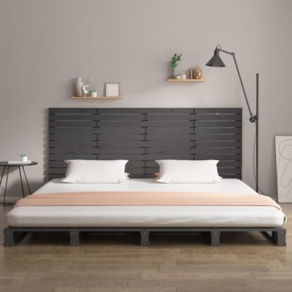 Wand-Kopfteil Grau 156x3x91,5 cm Massivholz Kiefer - Image 3