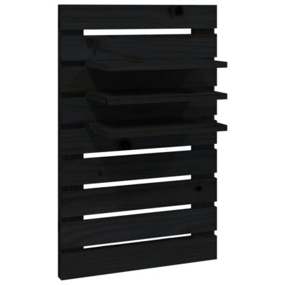 Wand-Nachttische 2 Stk. Schwarz Massivholz Kiefer - Image 5