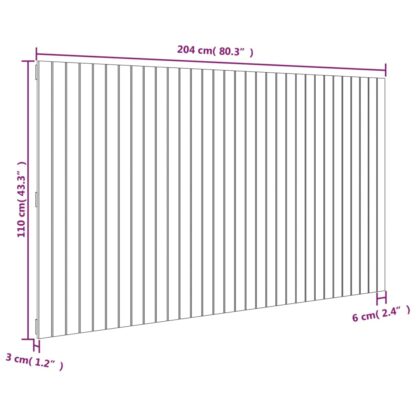 Wand-Kopfteil 204x3x110 cm Massivholz Kiefer - Image 8