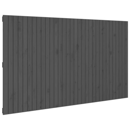 Wand-Kopfteil Grau 204x3x110 cm Massivholz Kiefer - Image 2
