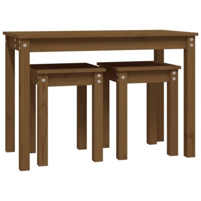 Satztische 3 Stk. Honigbraun Massivholz Kiefer - Image 6