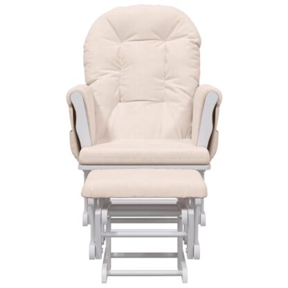 Schaukelsessel mit Hocker Gleitend Hellrosa Stoff - Image 3