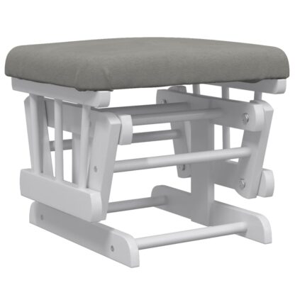 Schaukelsessel mit Hocker Gleitend Hellgrau Stoff - Image 7