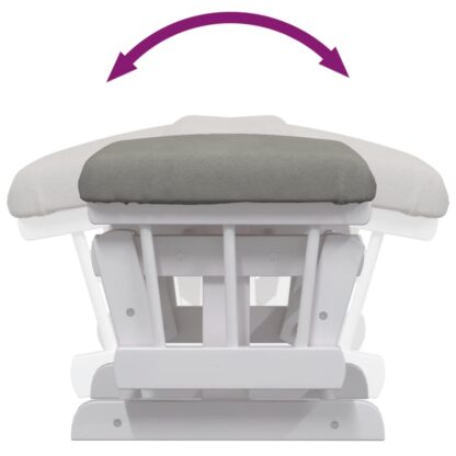 Schaukelsessel mit Hocker Gleitend Hellgrau Stoff - Image 10