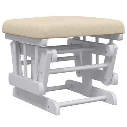Schaukelsessel mit Hocker Gleitend Cremeweiß Stoff - Image 7