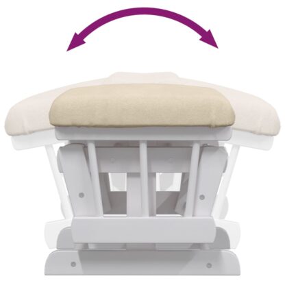 Schaukelsessel mit Hocker Gleitend Cremeweiß Stoff - Image 10