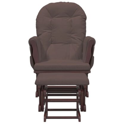 Schaukelsessel mit Hocker Gleitend Braun Stoff - Image 3