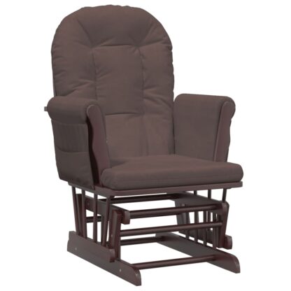 Schaukelsessel mit Hocker Gleitend Braun Stoff - Image 6