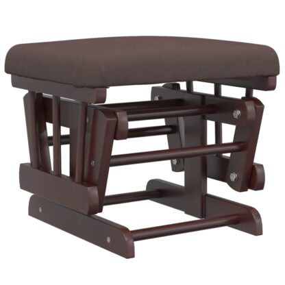Schaukelsessel mit Hocker Gleitend Braun Stoff - Image 7