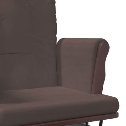 Schaukelsessel mit Hocker Gleitend Braun Stoff - Image 8