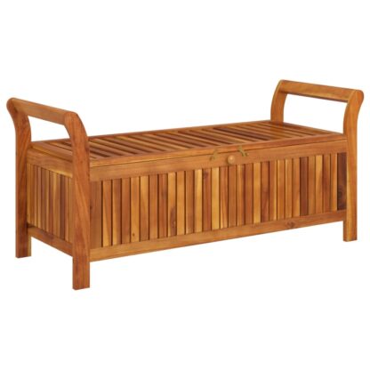 Garten-Truhenbank mit Kissen 126 cm Massivholz Akazie - Image 3