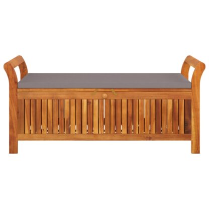 Garten-Truhenbank mit Kissen 126 cm Massivholz Akazie - Image 5