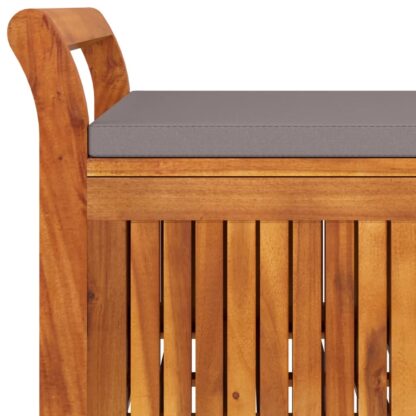 Garten-Truhenbank mit Kissen 126 cm Massivholz Akazie - Image 7