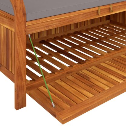 Garten-Truhenbank mit Kissen 126 cm Massivholz Akazie - Image 8