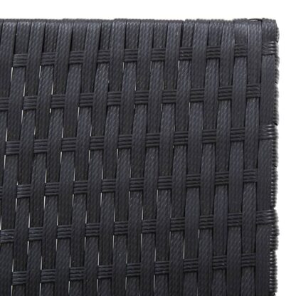 Sonnenliege Schwarz und Braun Poly Rattan & Massivholz Akazie - Image 10