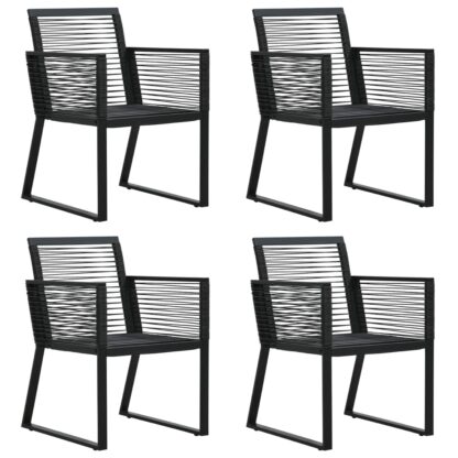 5-tlg. Garten-Essgruppe Schwarz PVC Rattan - Image 4