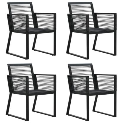 5-tlg. Garten-Essgruppe Schwarz PVC Rattan - Image 4