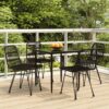 5-tlg. Garten-Essgruppe Schwarz Poly Rattan
