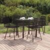 5-tlg. Garten-Essgruppe Schwarz Poly Rattan