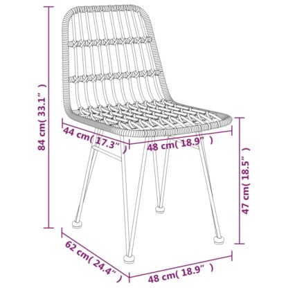 5-tlg. Garten-Essgruppe Schwarz Poly Rattan - Image 10