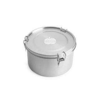 Grosse runde Edelstahl Lunchbox (1,8 l, auslaufsicher)