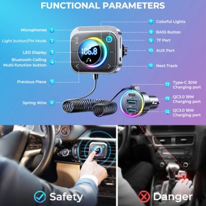 Joyroom - Auto Bluetooth FM Transmitter mit Freisprecheinrichtung - Image 7