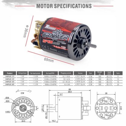 Surpass Motor 540-PLUS 4 Poles 5-slots auto hold 13T - Image 2